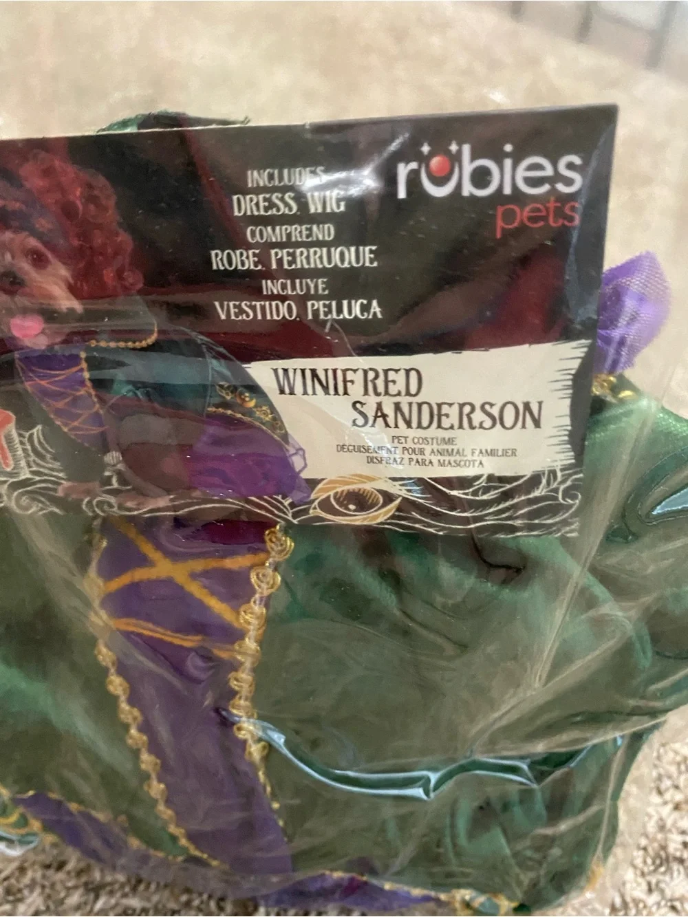 NEW RUBIE'S Costume Company Hocus Pocus Winifred Sanderson Dog Cat Costume Large